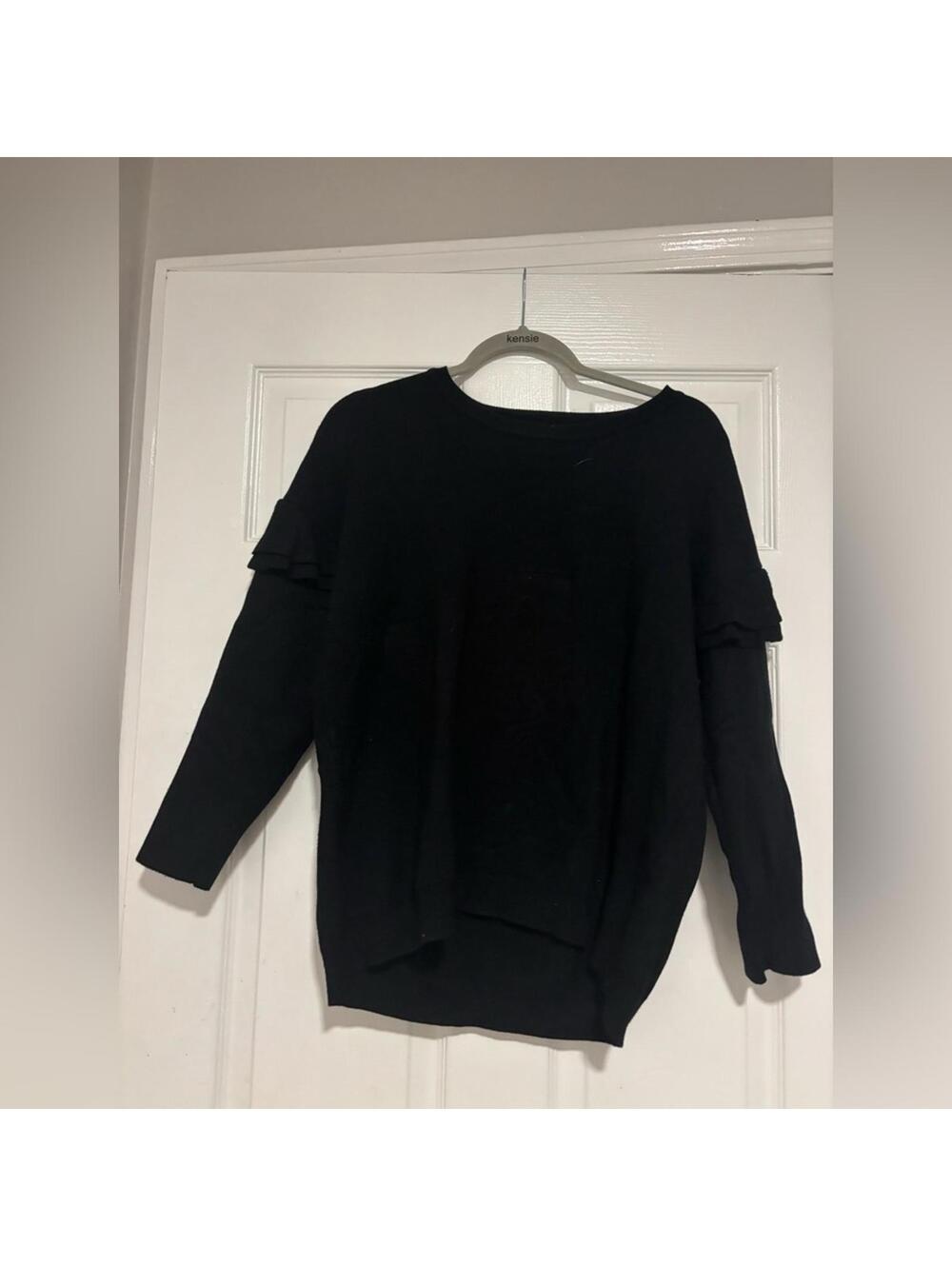Lost in Lunar Black Ruffle Sleeve Sweater Size US 4